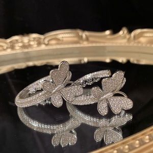 Beautiful elegant butterfly hoops